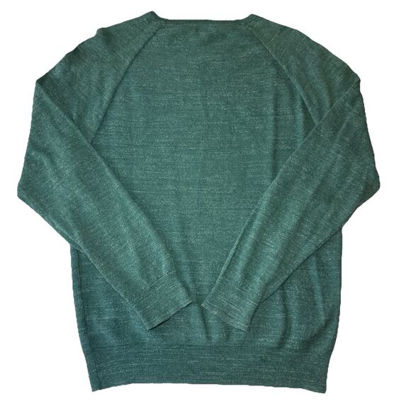 J Crew Sweater Men Medium Slim Fit Green 100% Cotton Lightweight Crewneck - Picture 7 of 8